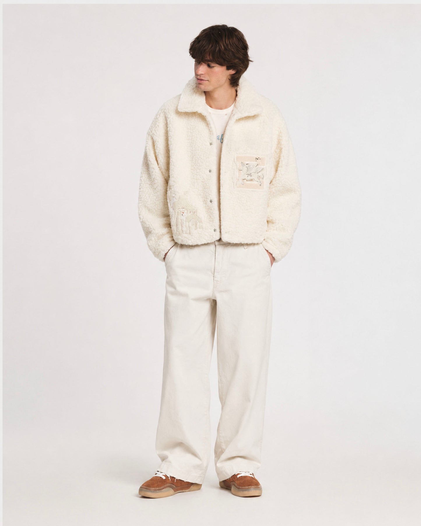 FLEECED WOOL BOMBER JACKET