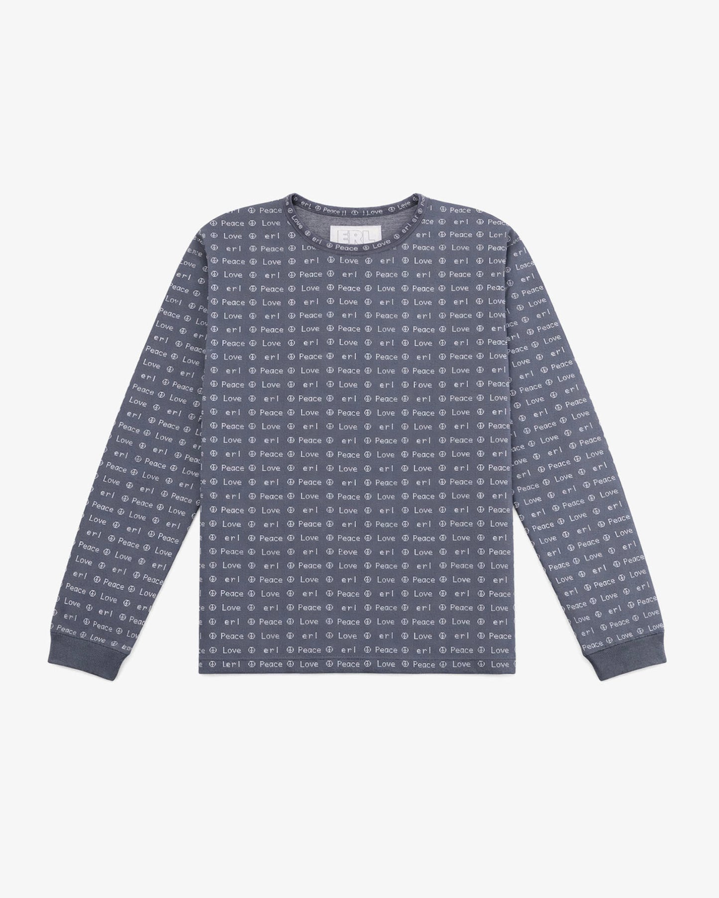 Unisex Jacquard  ERL peace and love baby knit Long Sleeve tee