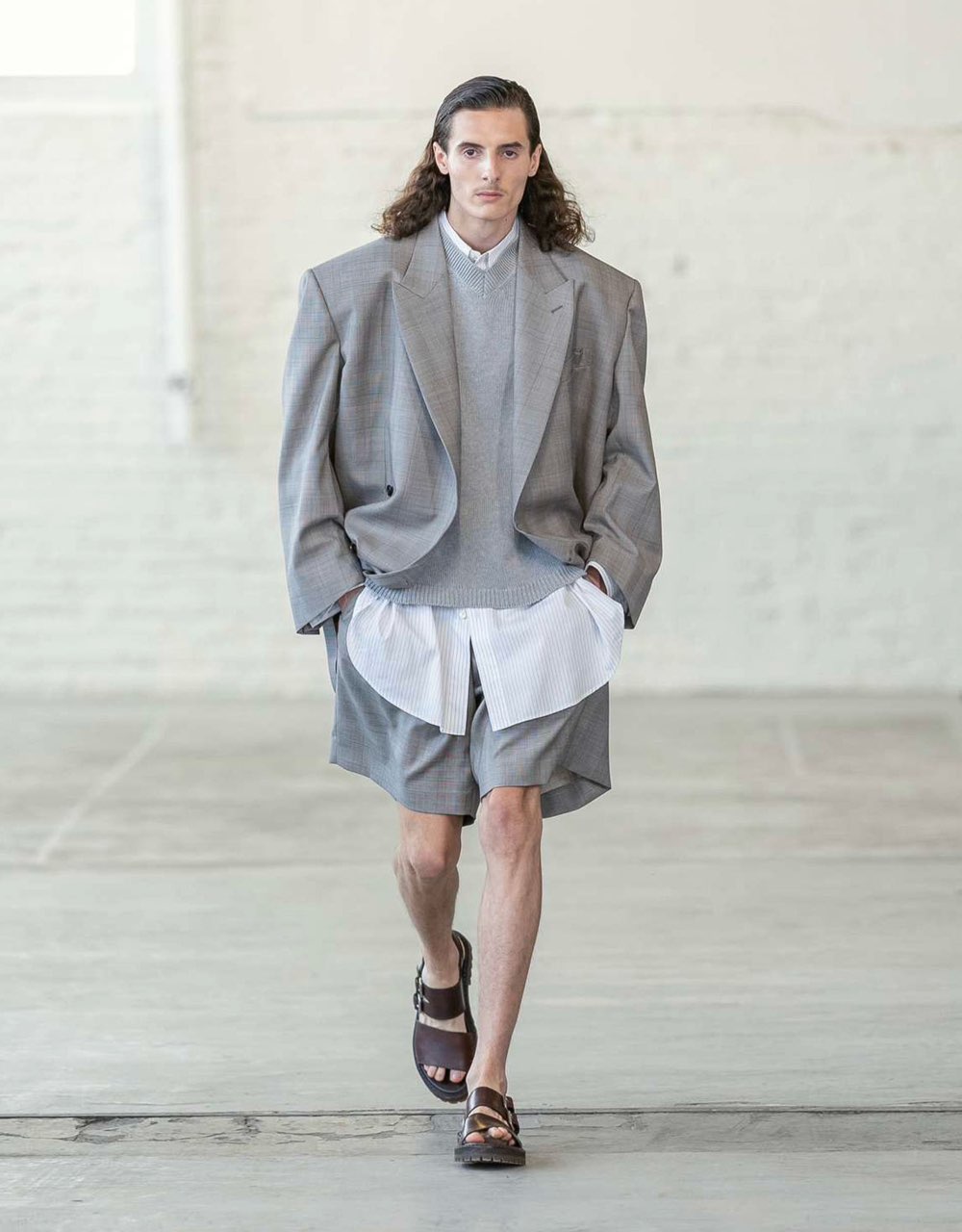 Fresh Wool Check Bermuda Pants