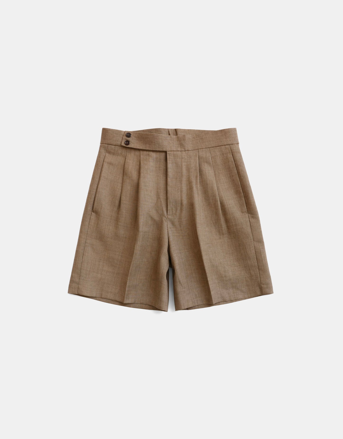 Herringbone Heavy Linen Bermuda Pants