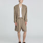 Herringbone Heavy Linen Bermuda Pants
