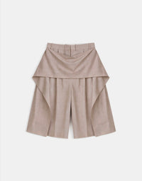 Pinstriped Wool Stretch Bermuda Pants