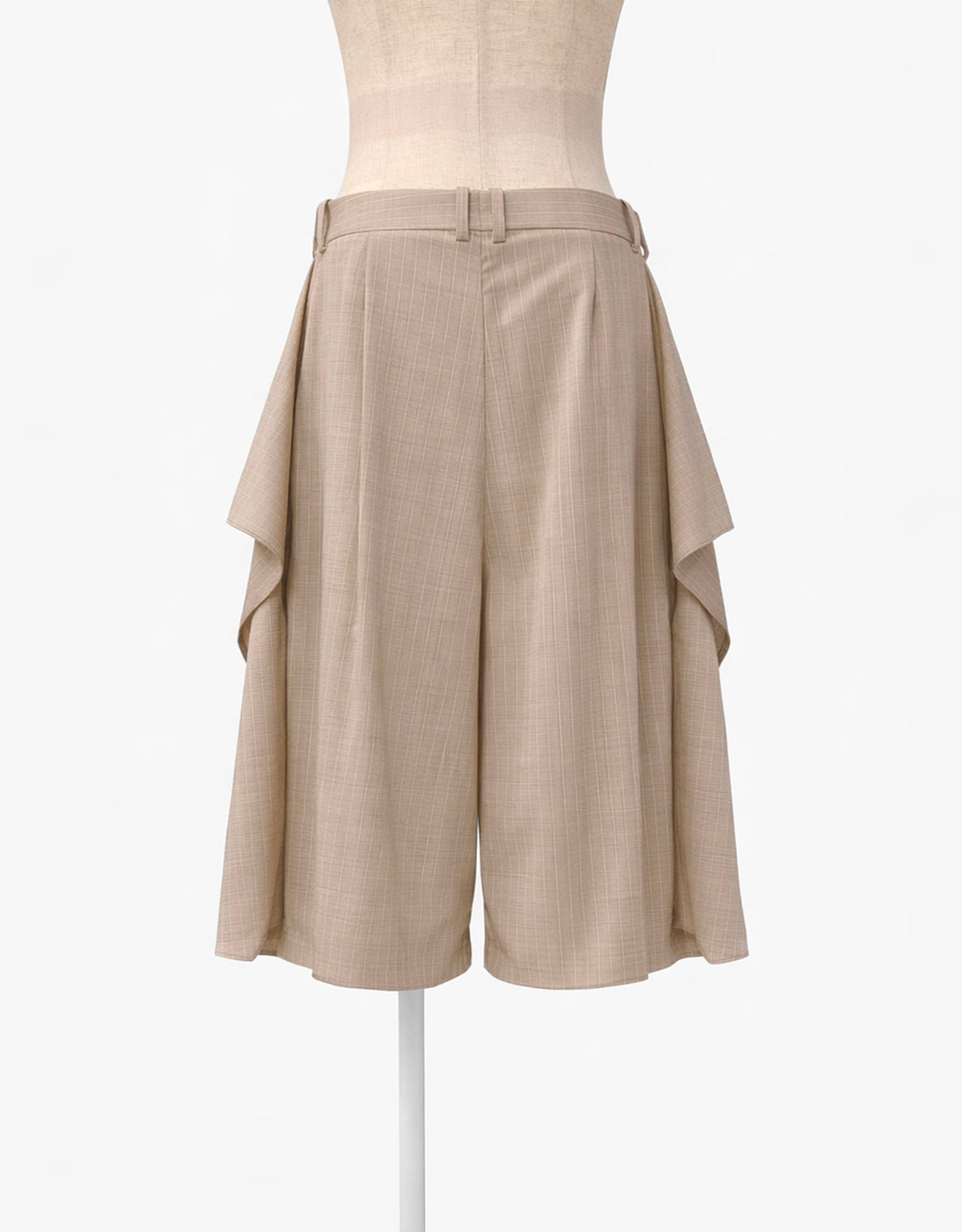 Pinstriped Wool Stretch Bermuda Pants