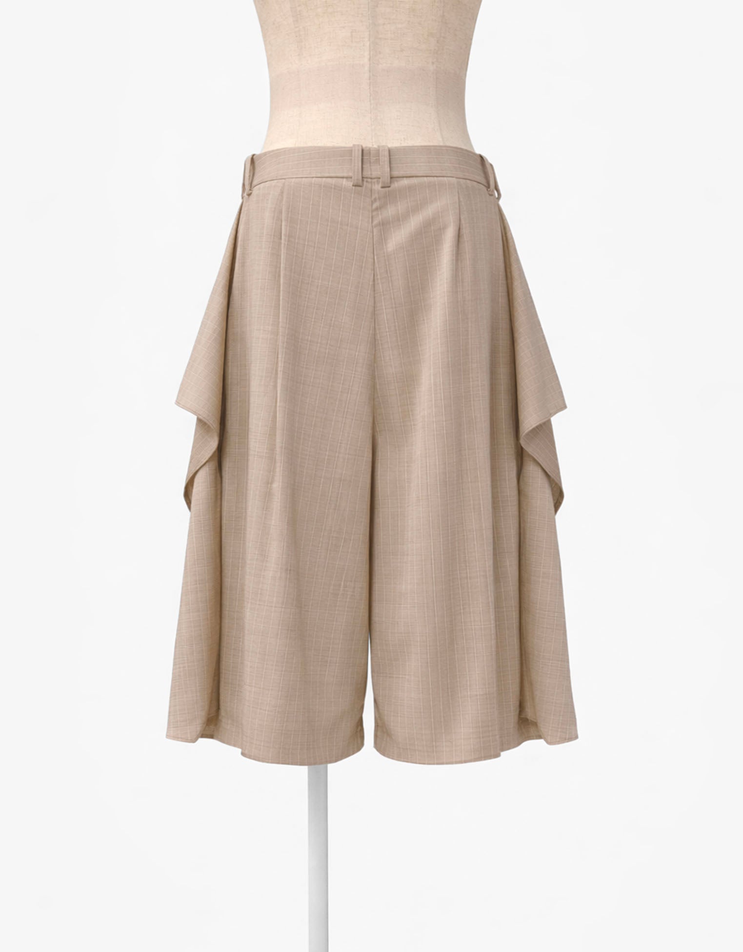 Pinstriped Wool Stretch Bermuda Pants