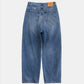 Washed Denim Pleats Pants