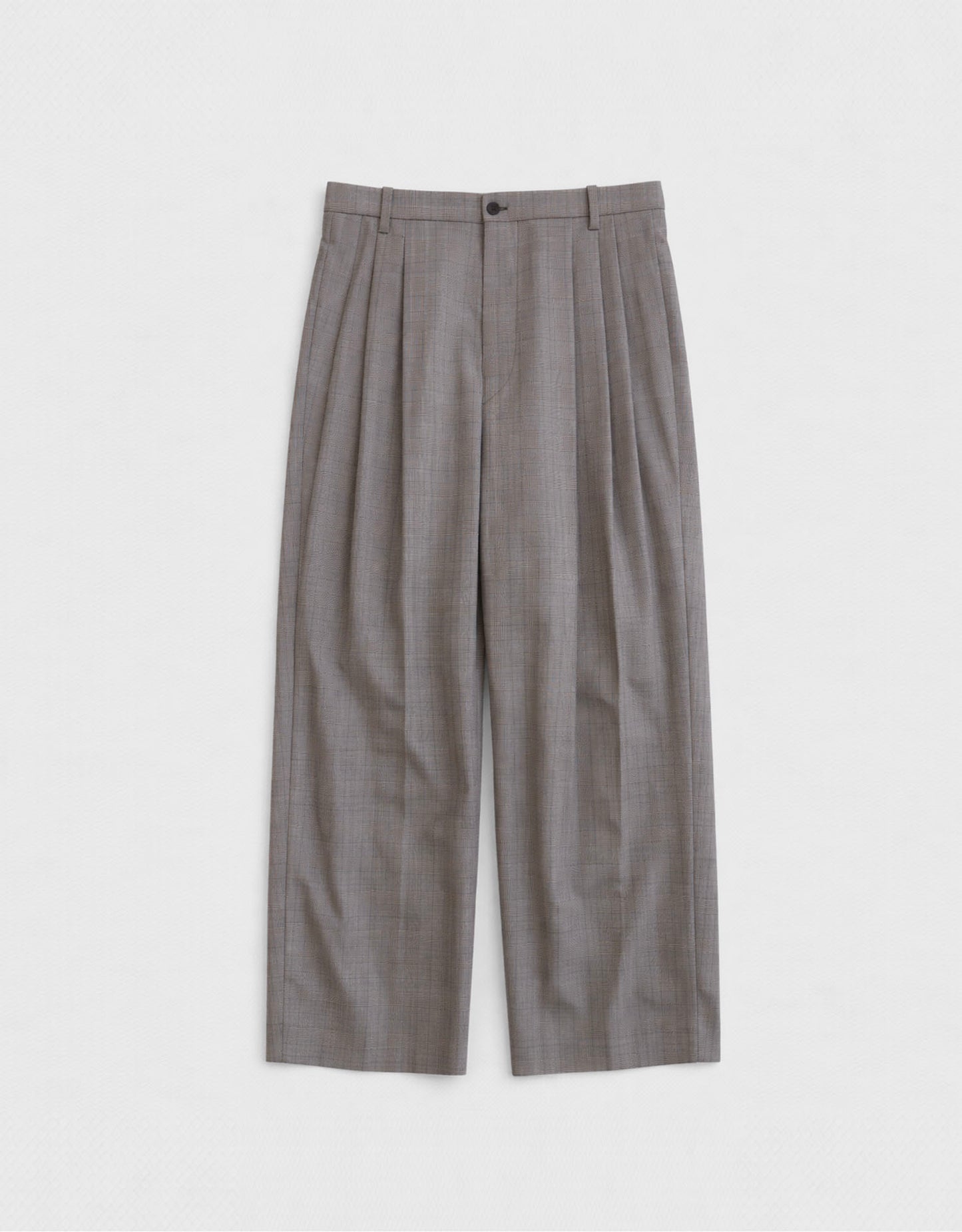 Fresh Wool Check Pleats Pants