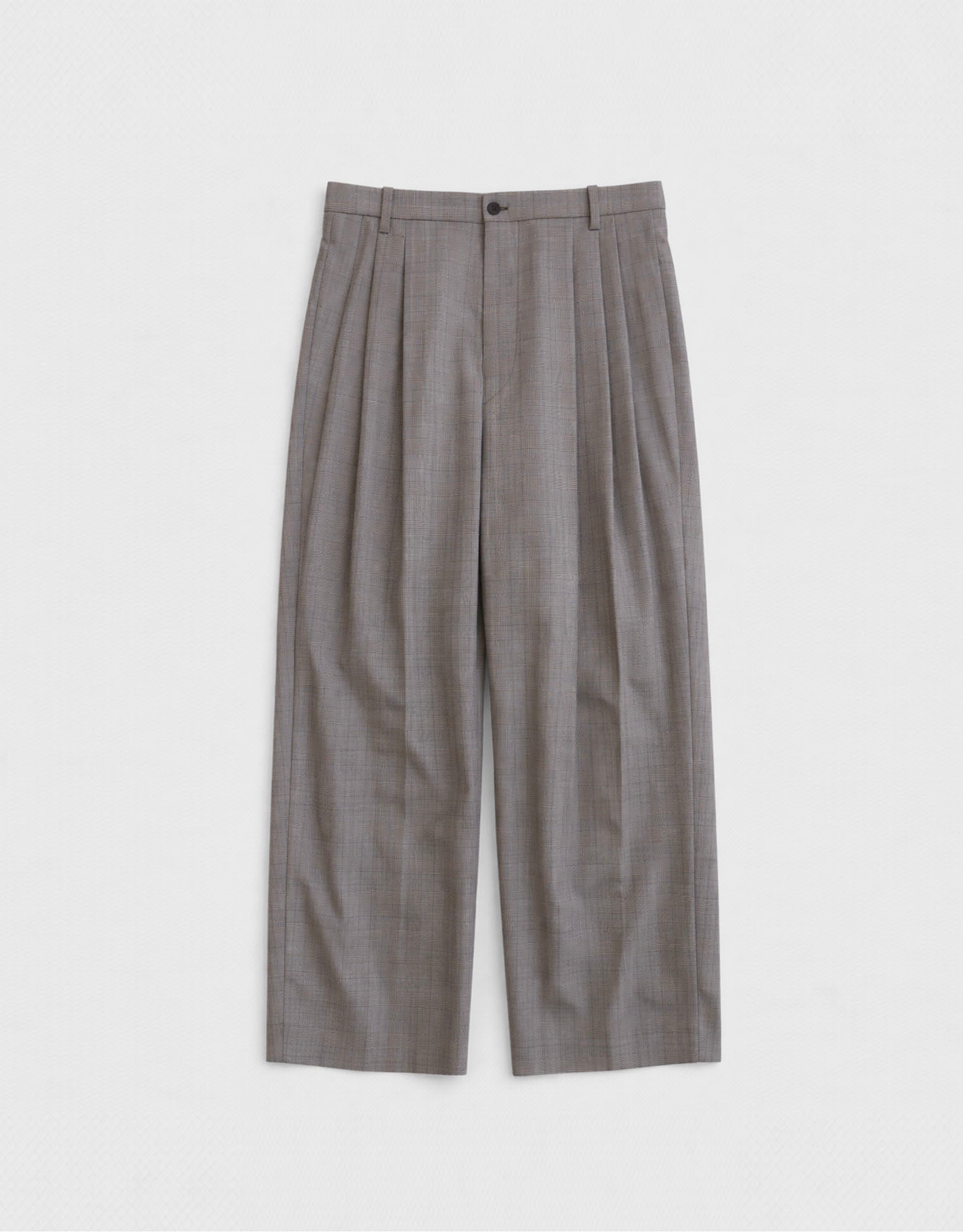 Fresh Wool Check Pleats Pants
