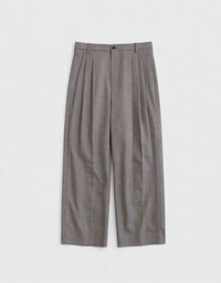 Fresh Wool Check Pleats Pants