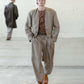 Herringbone Heavy Linen Pleats Pants