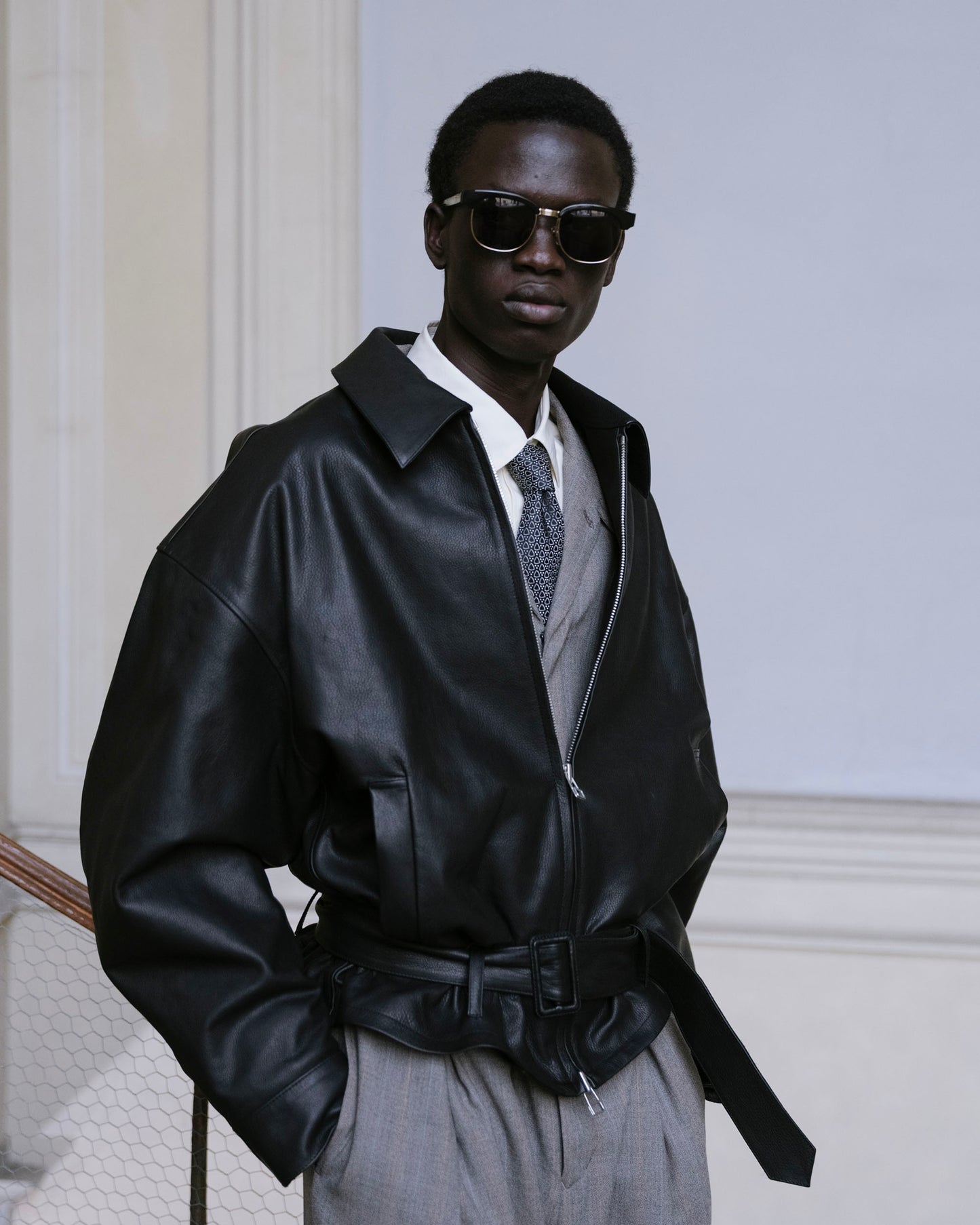 OILED LEATHER BLOUSON
