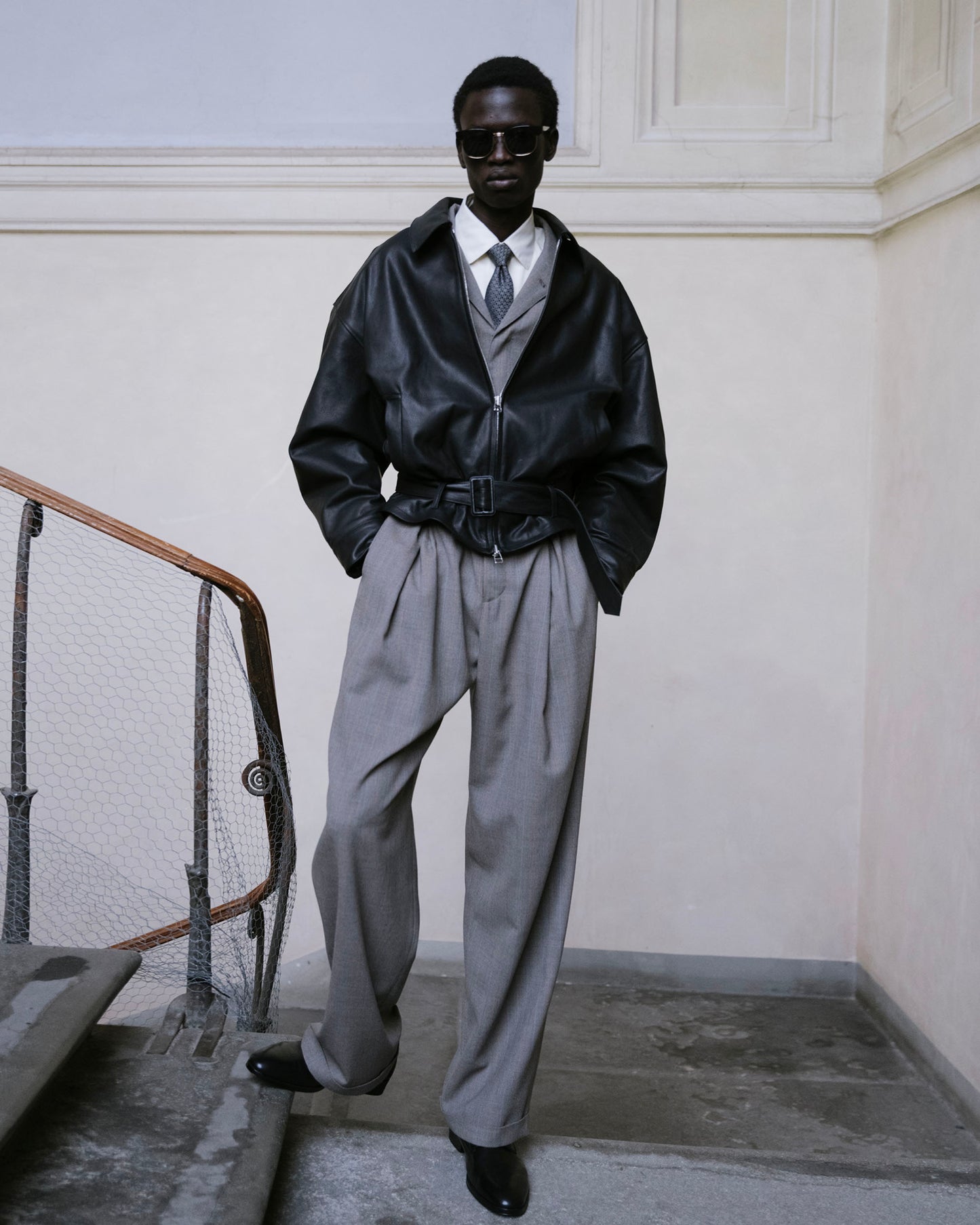 OILED LEATHER BLOUSON