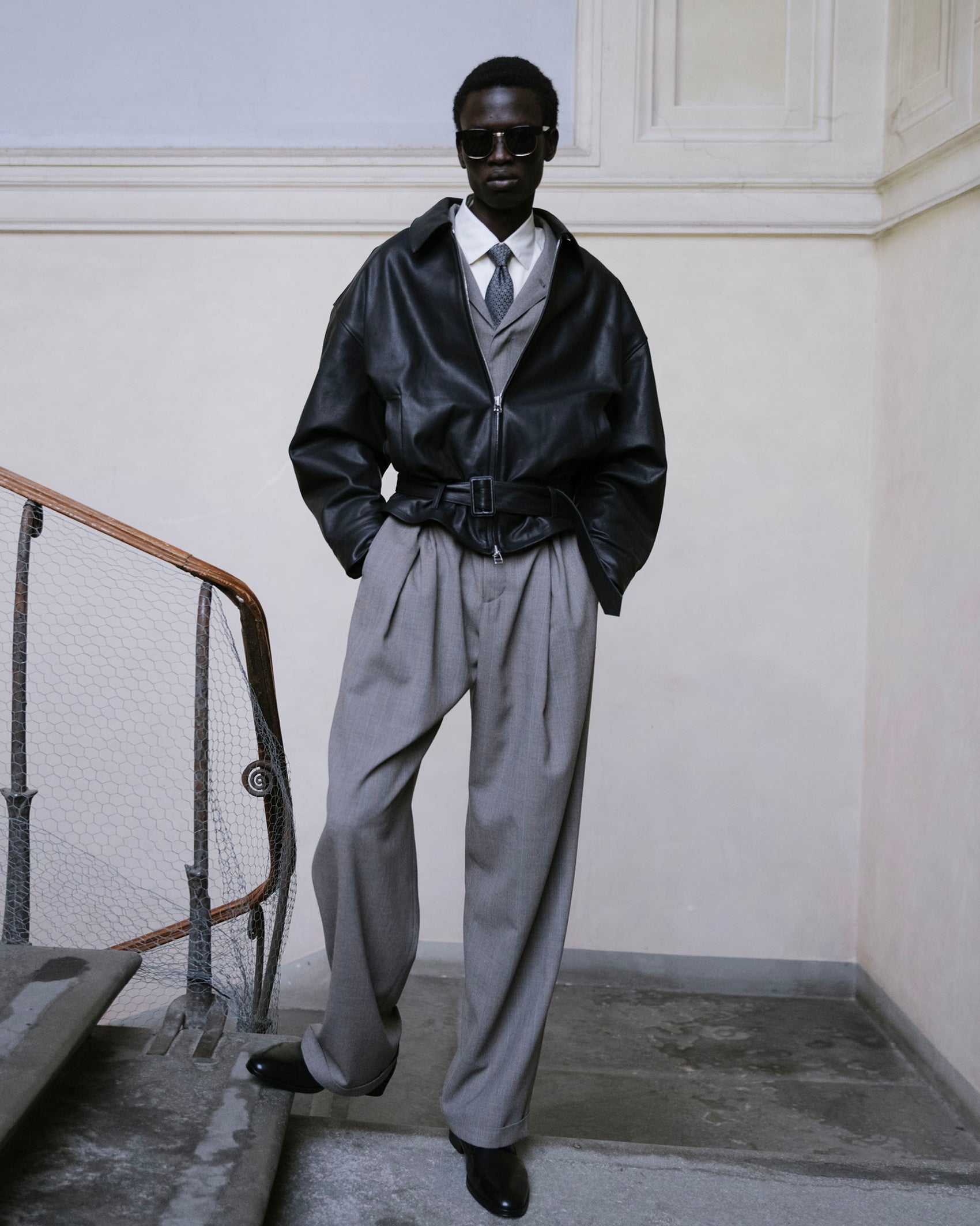 OILED LEATHER BLOUSON