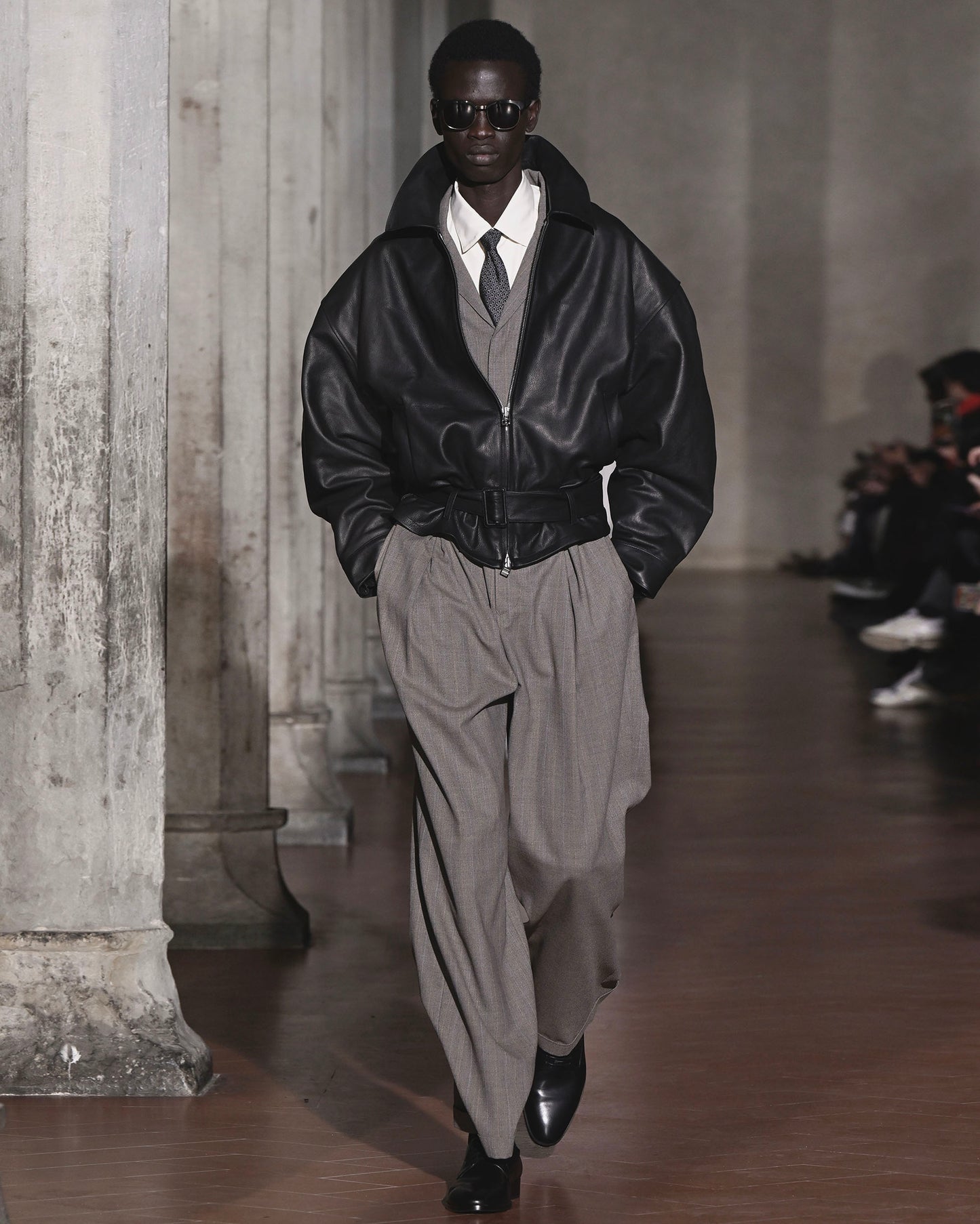 OILED LEATHER BLOUSON
