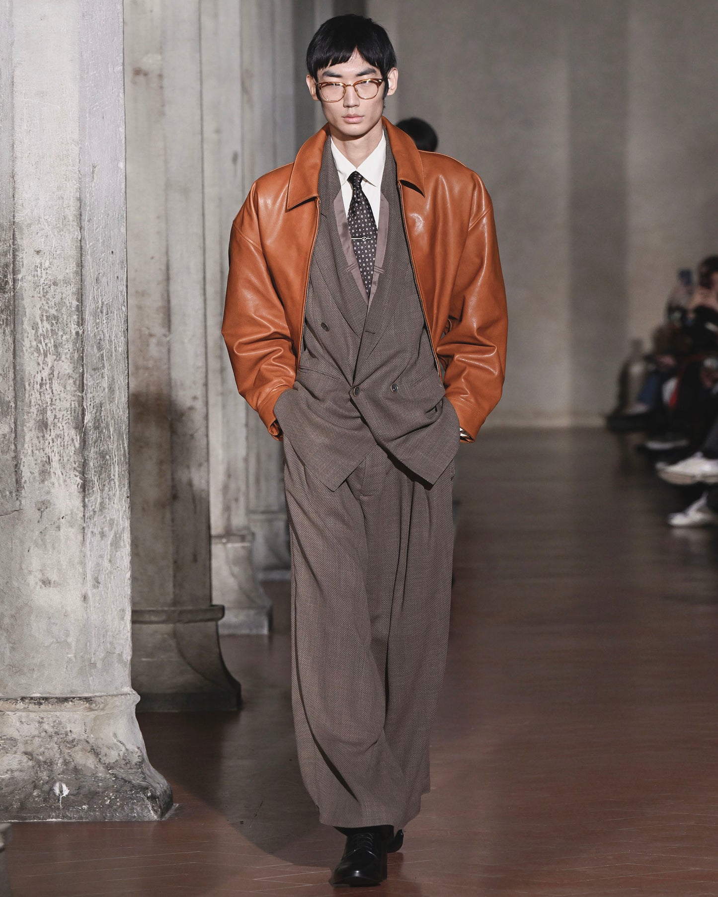 OILED LEATHER BLOUSON