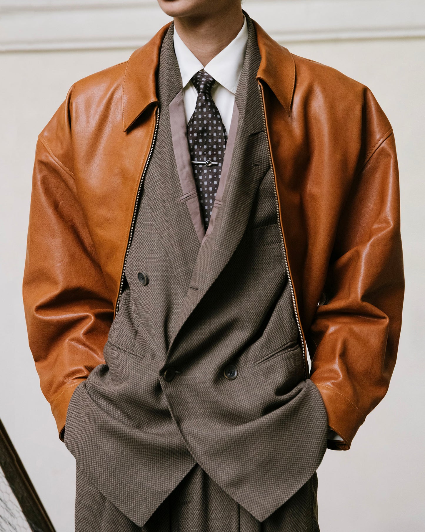 OILED LEATHER BLOUSON