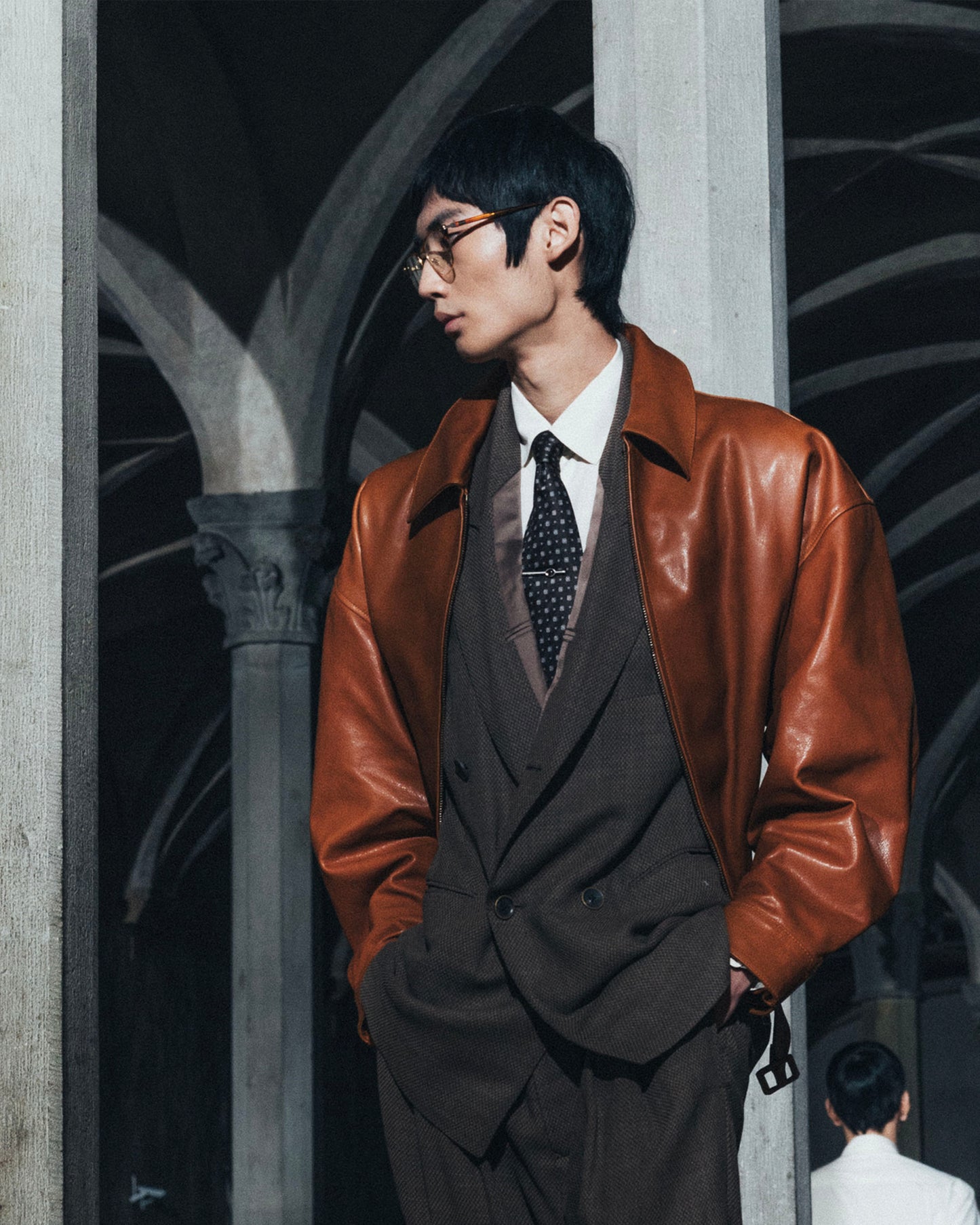 OILED LEATHER BLOUSON