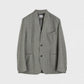 GREY STRIPE COLLARLESS JACKET