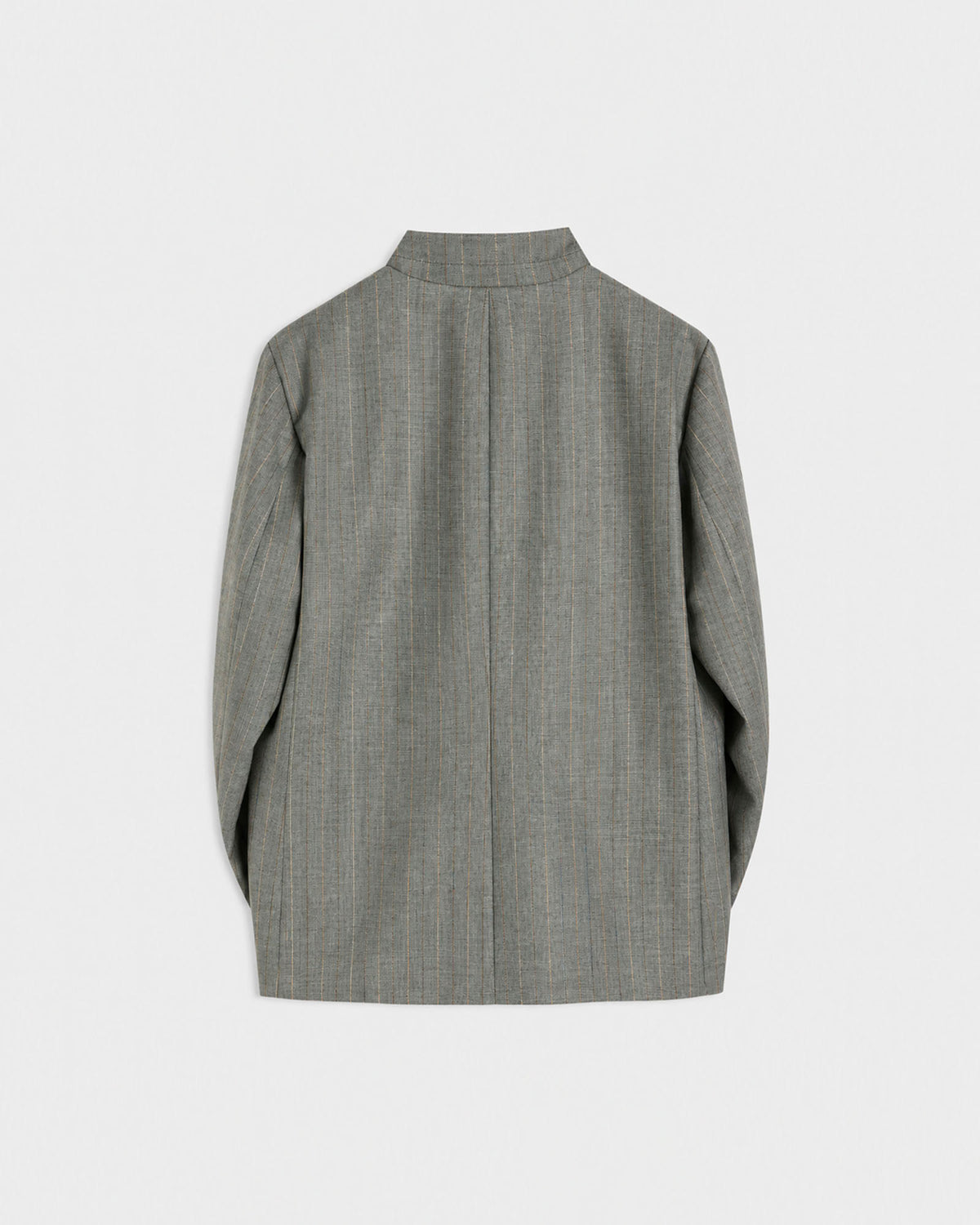 GREY STRIPE COLLARLESS JACKET
