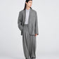GREY STRIPE COLLARLESS JACKET