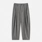 GREY STRIPE PLEATED TAPERED PANTS