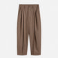 BROWN CHECK PLEATED PANTS