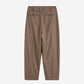 BROWN CHECK PLEATED PANTS