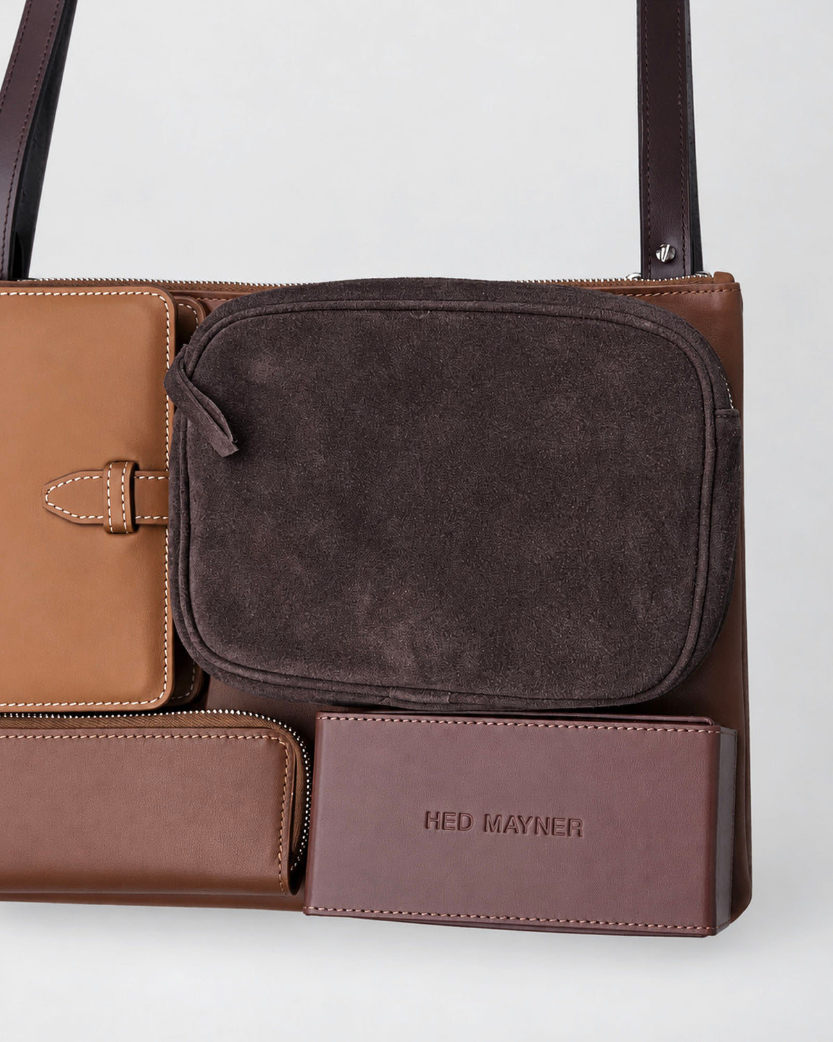 MULTI-POCKET 2-WAY LEATHER BAG