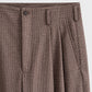 BROWN CHECK PLEATED PANTS