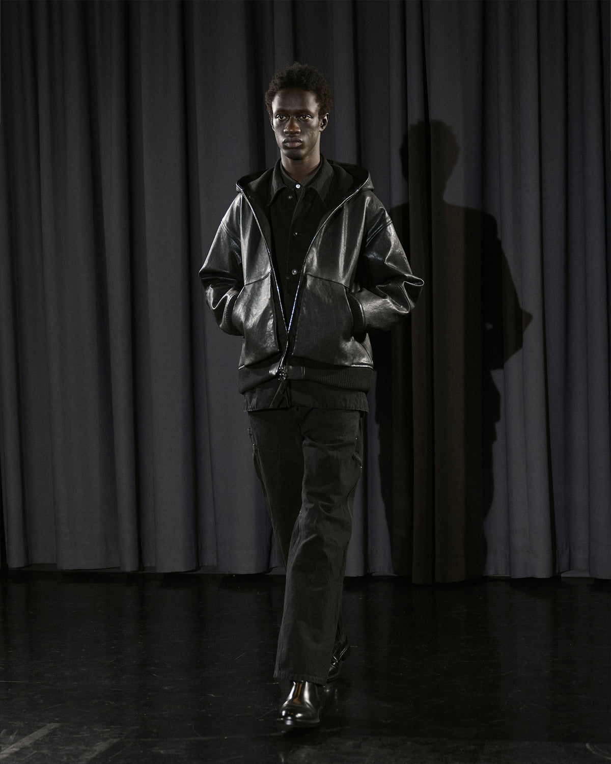 BETA LETHER HOODED BLOUSON