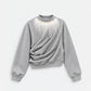 FUR DRAPED SWEATSHIRT