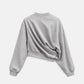 FUR DRAPED SWEATSHIRT