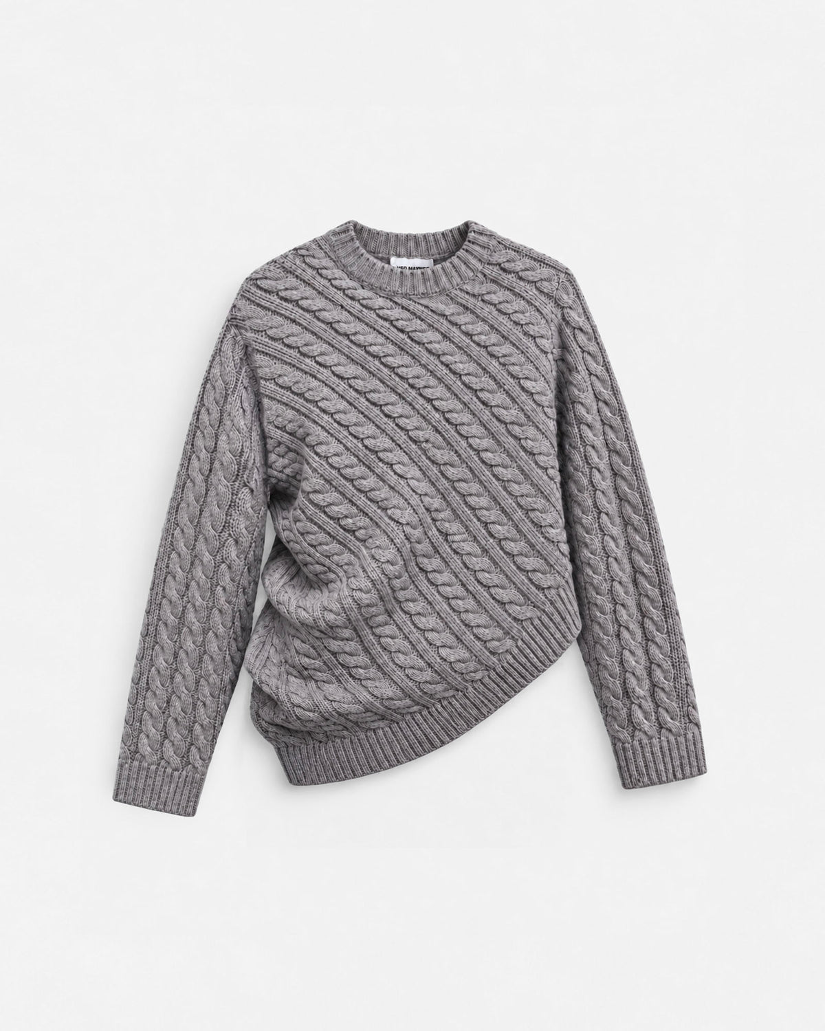 CABLE KNIT DRAPED SWEATER