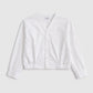 Cotton Popeline Collarless Shirt