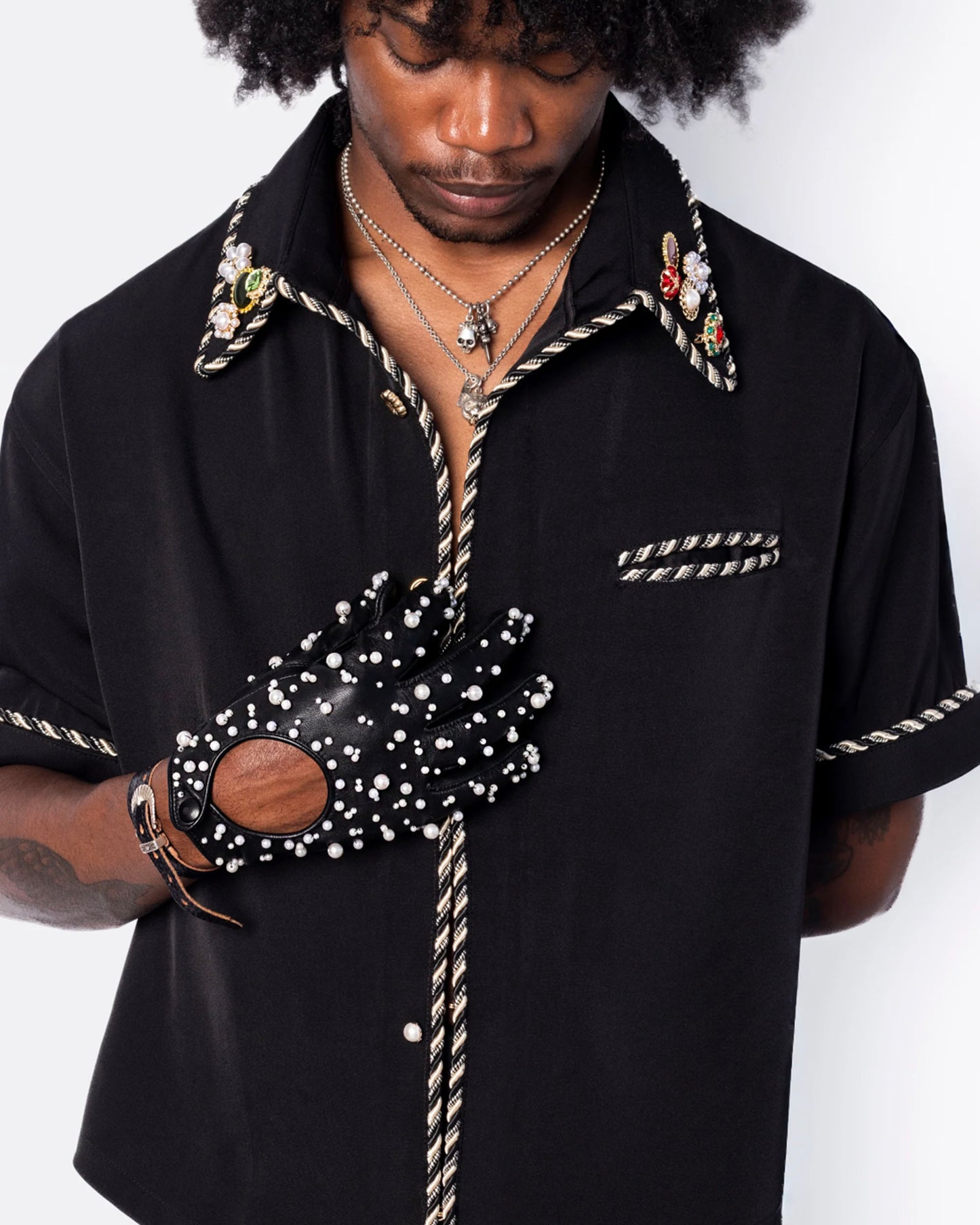 Embellished S/S Lasso Shirt