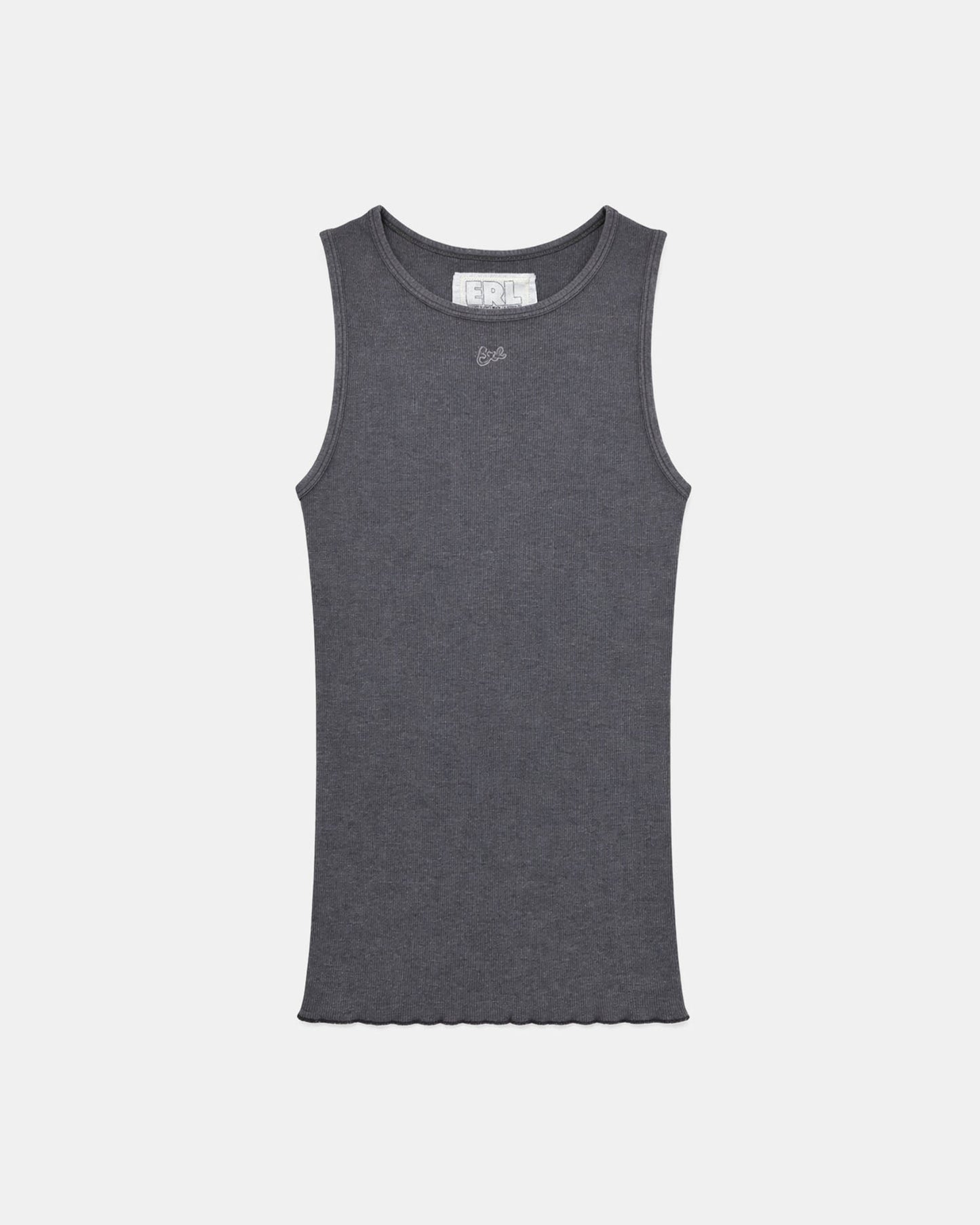 Men Faded Black Tank Top Knit