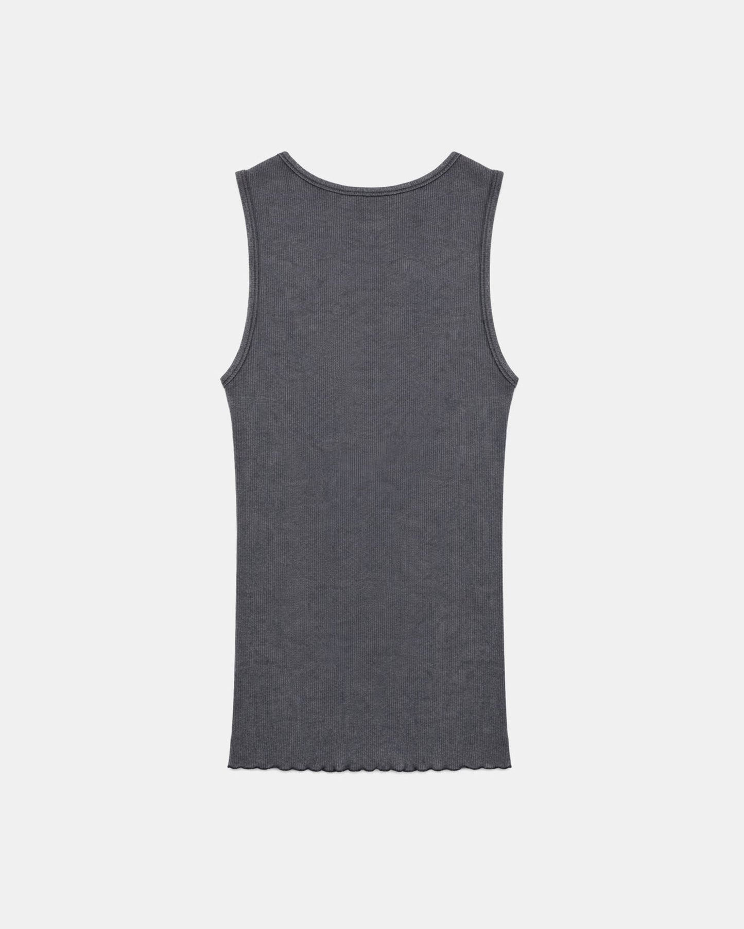 Men Faded Black Tank Top Knit
