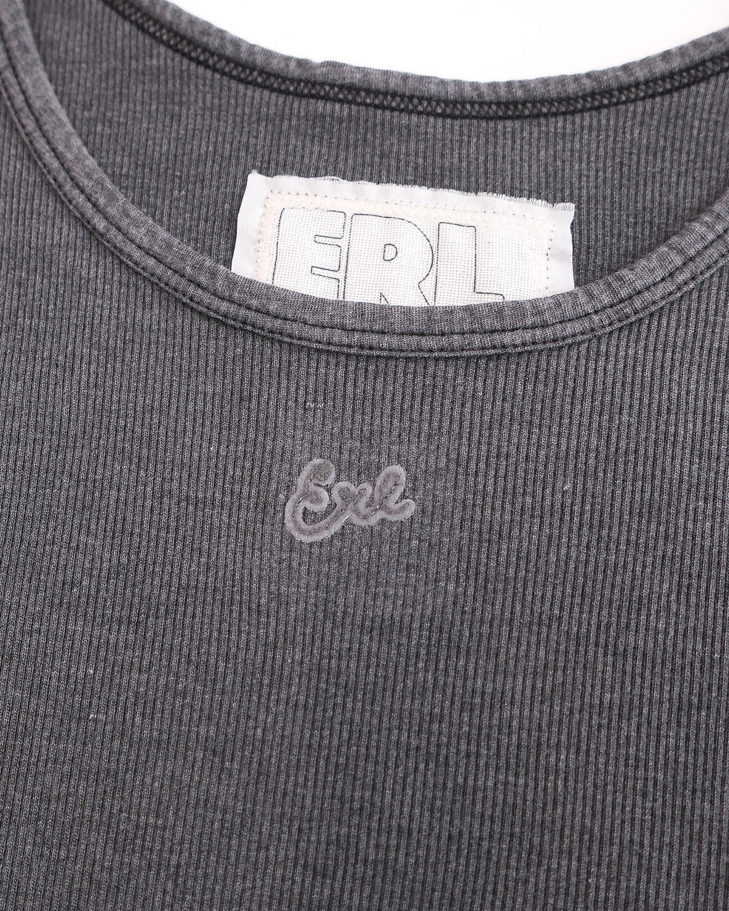 Men Faded Black Tank Top Knit