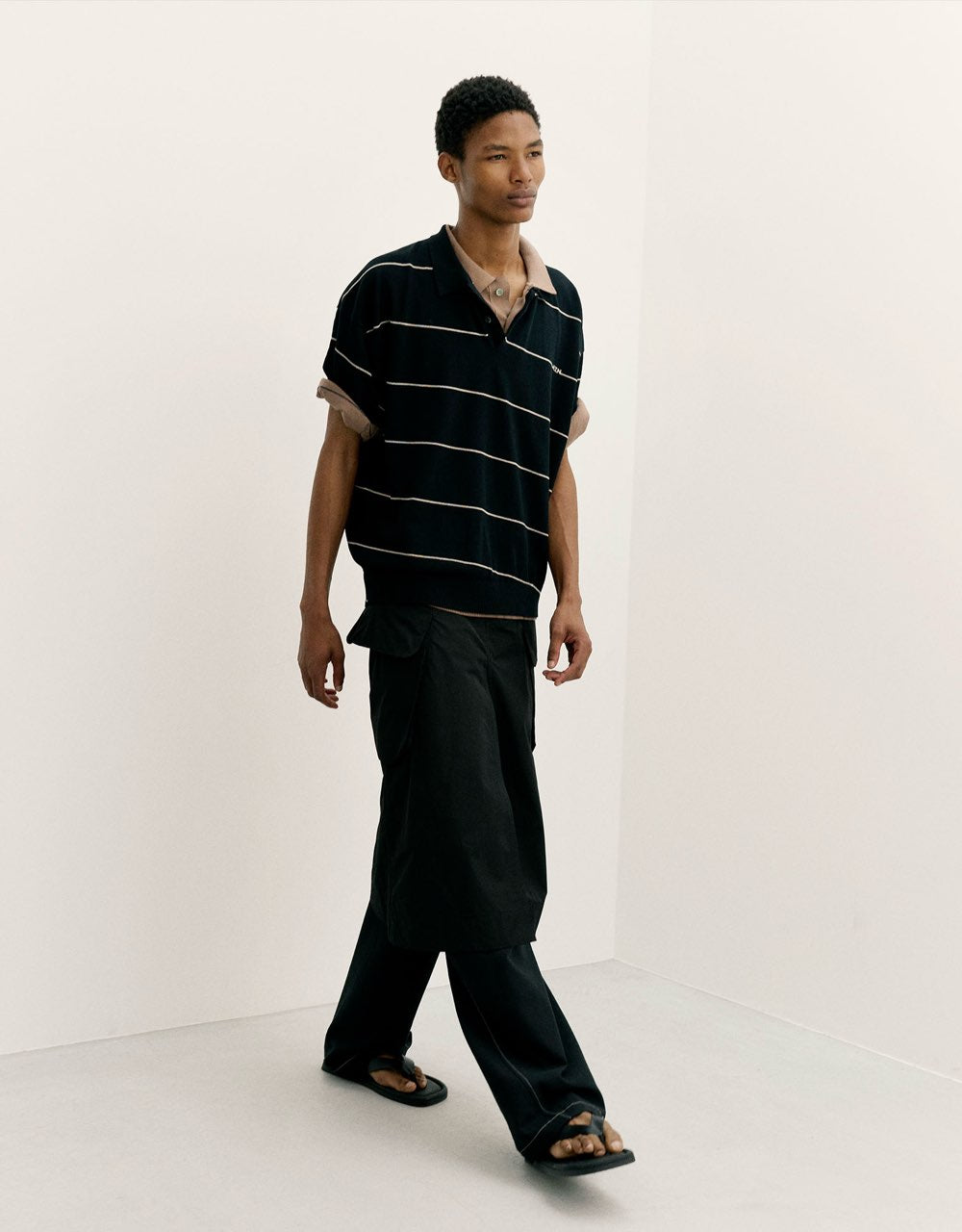 新品 NTN ANGLE BORDER KNIT POLO ポロシャツ Tシャツ NTN Angle Border Knit Polo – JANASTRA