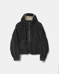 PIGMENT COATED CORDUROY HOODED BLOUSON
