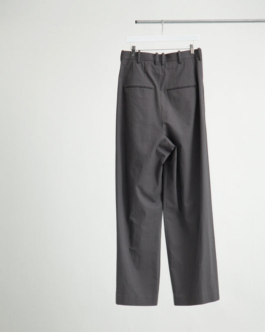 EIGHT TUCK HIGH WEST TROUSERS / COTTON