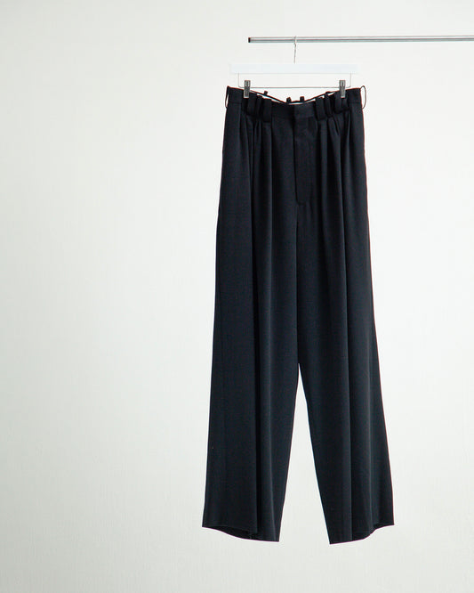 EIGHT TUCK HIGH WEST TROUSERS / WOOL