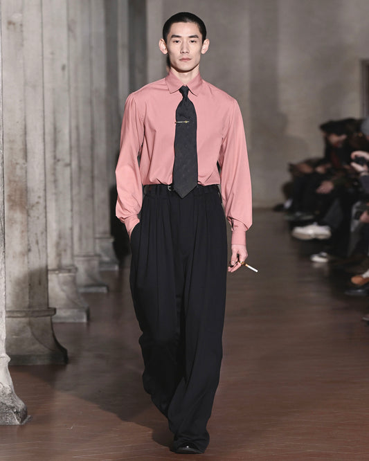 EIGHT TUCK HIGH WEST TROUSERS / WOOL