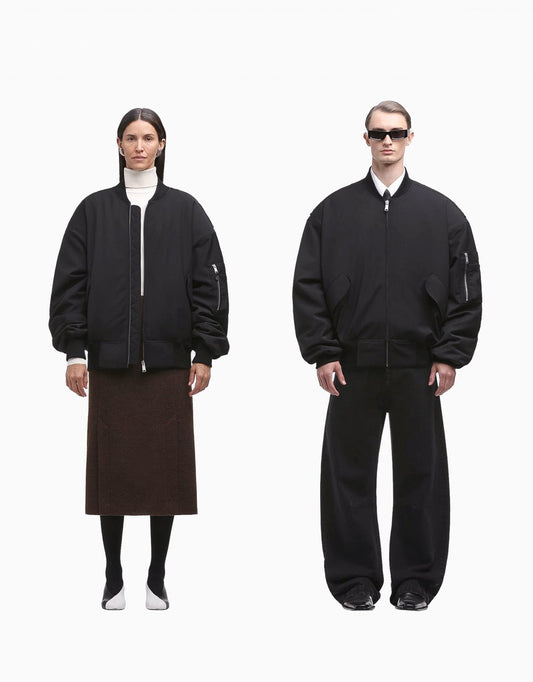 Broad Bomber Wool Black Wool
